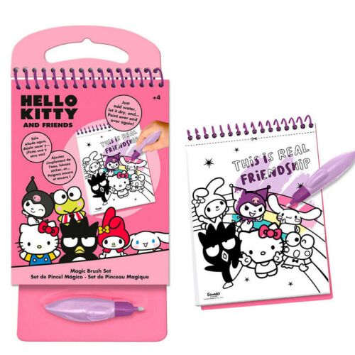Hello Kitty és barátai mágikus ecset szett, egy színezőkönyv mágikus ecsettel, amely vízzel felfedi a színeket, Hello Kittyvel és barátaival