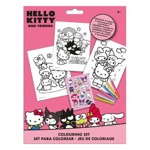 Hello Kitty Friends színező szett matricával