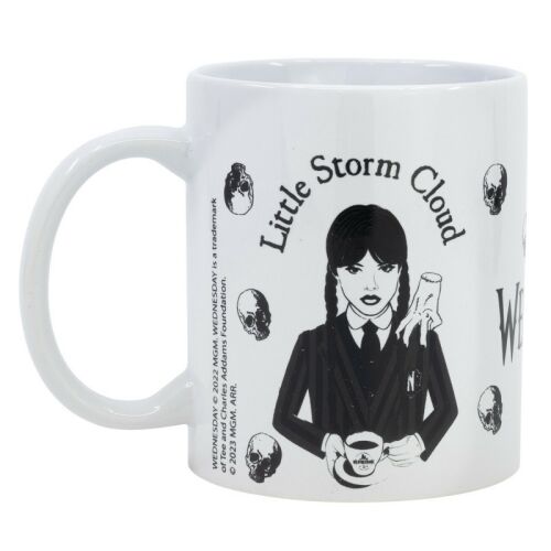Wednesday Addams bögre, Little Storm Cloud mintával, 325 ml, fehér porcelán