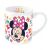 Disney Minnie Mouse porcelán bögre színes pillangókkal és Minnie jellegzetes masnival, Minnie arcát mutatja