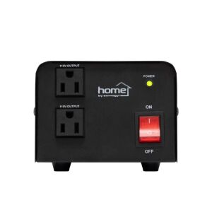 HOME VTF200VA feszültségátalakító, max.200VA, 230V/110V transzformátor, dupla 110V kimeneti aljzat két készülékhez, hordozható