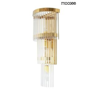 MOOSEE Estro Glamour Arany Üveg Fali Lámpa, modern, elegáns, háromszintes, kaskádszerű üveg rudak, arany kivitel - Moosee