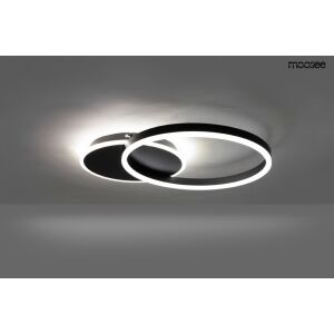 MOOSEE RINGS 2 LED Mennyezeti Lámpa, Fekete, Modern Minimalista Design, Két Metsződő LED Gyűrű, Távirányító, Állítható Színhőmérséklet és Fényerősség - Moosee