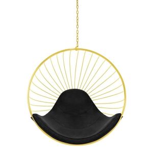 King Home GABBIA Függő Fotel Arany-Fekete Velúr