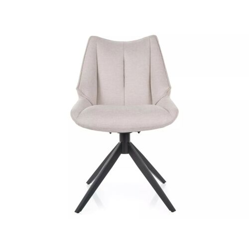 Coda Brego forgószék, világos bézs szövet, fekete váz, elülnézet