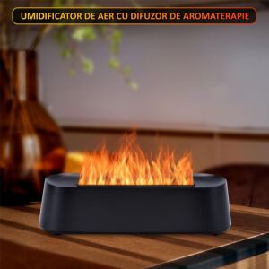 Овлажнител за въздух с ароматерапевтичен дифузер с ефект на пламък NEXTLY, RGB околно осветление, автоматична промяна/фиксиране на цвета,... 131988506 - Дифузер