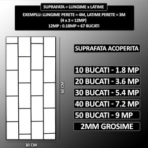 Tapet autoadeziv tip marmură NEXTLY, 30x60 cm, grosime 2 mm, acoperire 7,2 m2 - Construcții și renovări