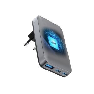 FORCELL F-ENERGY GaN VT-47 ultradünnes Ladegerät 2 x Typ C + USB A PD QC4.0 4A 65W grau 135941765 - Forcell