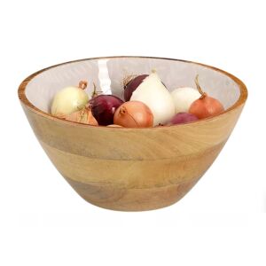 Zeller Servier Schüssel aus Mangoholz, weiß und beige, 25x13 cm - Servierschalen