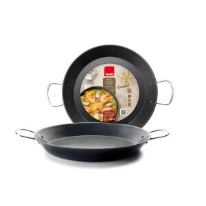Ibili Gandia Paella-Pfanne, 32x4,5 cm, schwarz, mit zwei Griffen, auf weißem Hintergrund - Koch- & Backgeschirr