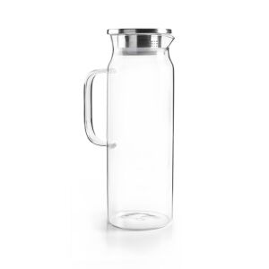 Carafă de sticlă Ibili cu capac din oțel inoxidabil și filtru, 9x28 cm, 1,5 L, transparentă - Ulcioare