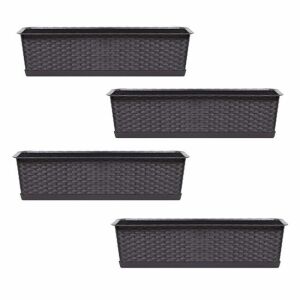 4 db-os dekoratív ültetőkészlet, barna, 68,5x17,3x15 cm, Ratolla Case P 128268172 - Balkonláda