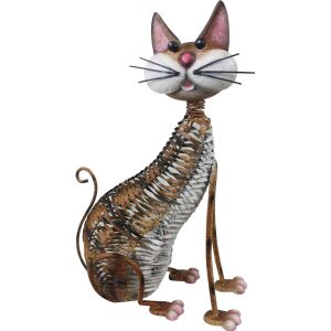 Kerti dekoráció, MagicHome, macska, fém, 30.5x16x40.5 cm, 30.5x16x40.5 cm