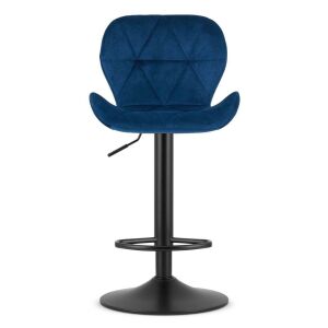 Въртящ се бар стол Mercaton West, тъмносин кадифе, черна основа - Бар столове