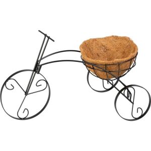 Fém virágtartó, Mercaton, kerékpár modell kosárral, 30x48x30 cm, 30x48x30 cm