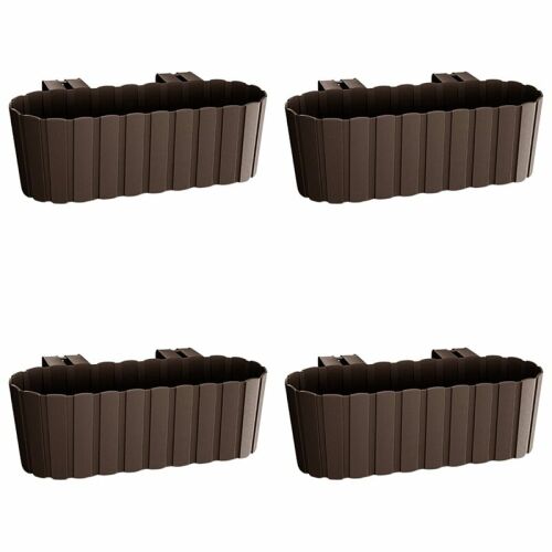 4 db-os dekoratív ültetőkészlet műanyag tartóval, barna, 4,9 L, 38,3x21,2x21,2x21,2x13 cm, Boardee Hook 128268937