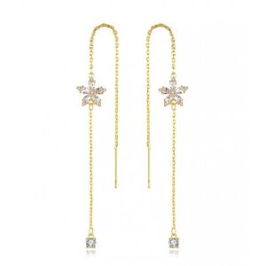 Náušnice z nehrdzavejúcej ocele, so zirkónom, pozlátené 14K zlatom, s puzetou, Ecarla, KST2848 128269599 - Dámske náušnice