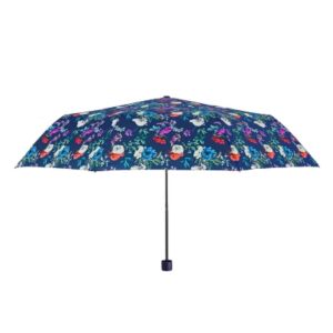 Mini umbrelă manuală, Perletti, model floricele, culoarea albastru 128269619 - Umbrele