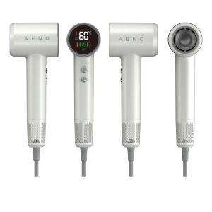 Hajszárító AENO HD4 AHD0004, 1500W, Kefe nélküli motor, 3 sebesség, 5 fokozat, 68 dB, LED kijelző, Fehér