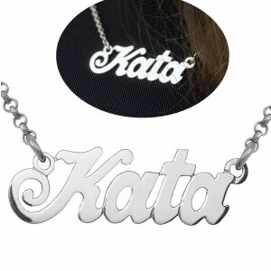 Névmedál nyaklánccal, ezüst ékszer választható névvel ( Kata ) 128270757 - Női kiegészítő
