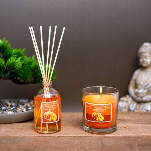 Sada vonnej sviečky a tyčinky - tekvica - 120 g + 100 ml 128271332 - Osviežovače vzduchu