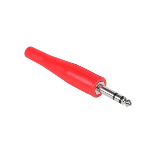Piros 6.3 mm-es Jack dugó gumi borítással - Elektromos és hálózati csatlakozó