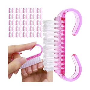 Eldobható manikűr kefék, 50 db, rózsaszín, cipzáras kozmetikai táskával