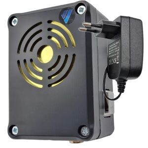 Szögletes nézet a Viano Watermini ultrahangos rágcsáló riasztóról hálózati adapterrel - Vadriasztó