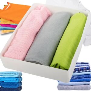 Fehér fiókba illő textil rendszerező, 26×20×6 cm 128273640 - Gardrób rendszerező