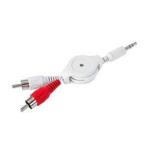 Cablu audio spiralat jack de 3,5 mm–2×RCA, 0,8 m 128273671 - Cabluri RCA