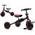 Tiny Bike 3 az 1-ben átalakítható gyerek kerékpár, fekete és piros, különböző konfigurációkban