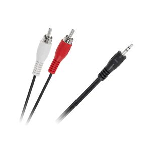 3,5 mm jack apa – 2× RCA apa audio kábel, 1,5 m, fekete 128273933 - RCA kábel