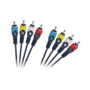 4 RCA–4 RCA audió/videó kábel, dugó–dugó, 1,8 m 128274125 - RCA kábel