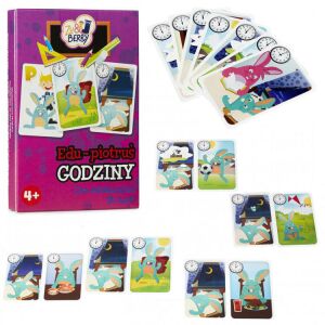 Edu-Piotruś Gra karciana do nauki zegara dla dzieci, 25 kart - Gra karciana