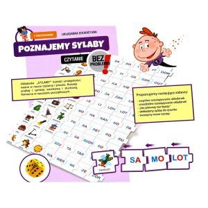 Silbenpuzzle-Spiel für Kinder, Lesen lernen mit Professor, Lernspiel, polnische Sprache - Entwicklungsspiele für Kinder im Kindergartenalter
