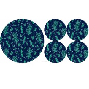 Kör alakú filc asztali alátét készlet 1+4 db, JUNIPER mintás, Ø33/16 cm 128275003 - Tányéralátét
