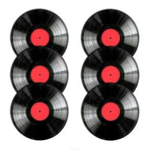 6 darabos, kerek, 33 cm-es filc asztali alátét szett – vinyl minta 128276976 - Poháralátét