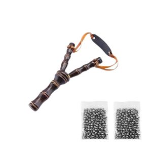 Holzschleuder-Set und 200 Metallkugeln, für Airsoft und 8 mm Schleuder, 19 cm, Braun 128278096 - Jagd