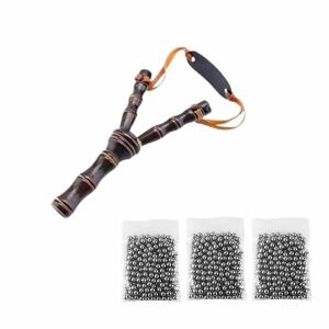 Fa csúzli készlet és 300 fémgolyó, airsofthoz és 6 mm-es csúzlihoz, 19 cm, barna 128278425 - Csúzli