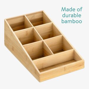 Navaris kávé és tea rendszerező 7 bambusz rekesszel, világosbarna, 57231.01