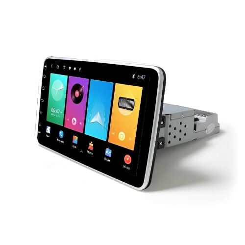 1Din Android 13 Autorádio, 10.1 palcový QLED dotykový displej, Android Auto a CarPlay, Bluetooth, WiFi, GPS navigácia