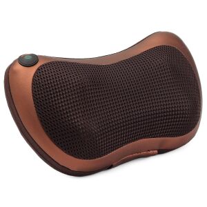 Masážny vankúš SHIATSU s infračerveným svetlom na krk, chrbát, nohy, ramená, so snímateľným,  prateľným poťahom - Masážne prístroje na krk