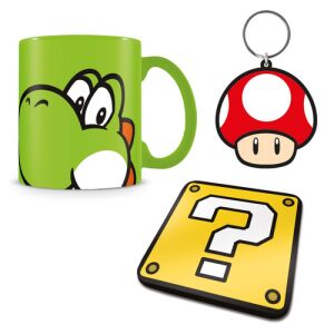 Super Mario & Yoshi Tasse, Untersetzer und Schlüsselanhänger, offiziell lizenziertes Nintendo-Produkt - Tassen