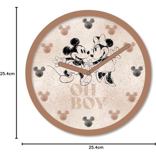 Mickey egér és Minnie egér falióra, 25,4 cm, hivatalos Disney licenc, Oh Boy dizájn