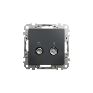 Schneider Sedna Design TV/R aljzat végzáró 4 dB antracit SDD114471R 128298014 - Csatlakozó aljzat fedél