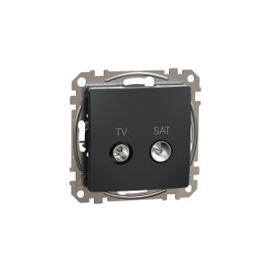 Schneider Sedna Design TV/SAT aljzat végzáró 4 dB antracit SDD114471S 128298015 - Csatlakozó aljzat fedél