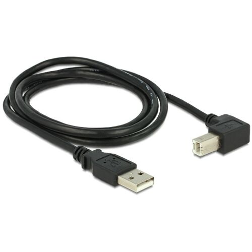 Delock USB 2.0 kábel USB A dugóval USB B 90 fokos dugó csatlakozókkal, 1m - USB kábel
