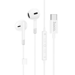 Hoco M109 Type-C vezetékes fülhallgató mikrofonnal, fehér - Hoco