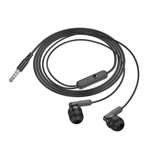 Hoco BRIGHT fülhallgató SZTEREO (3.5mm jack, mikrofon, felvevő gomb) FEKETE 128299879 - Hoco
