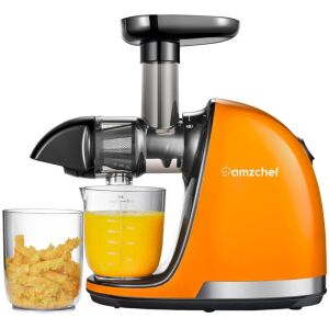 AMZCHEF 1501-OG-SM narancssárga lassú gyümölcscentrifuga. (ZM1501-OG-SM) 128300413 - Kézi aprító, Kézi mixer, Gyümölcscentrifuga és préselő és Elektromos tésztagép